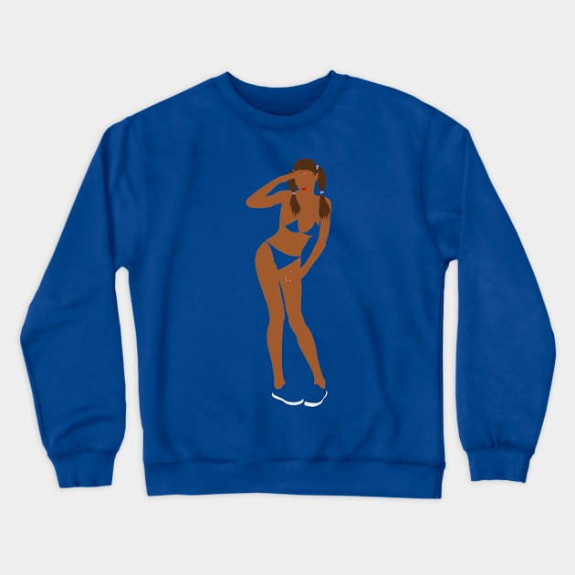 Bikini Brunette Crewneck Sweatshirt by jintetsu